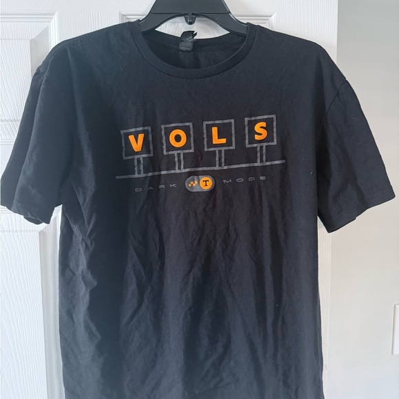 Gildan Black Tee with Vibrant Orange Design - Picture 1 of 3